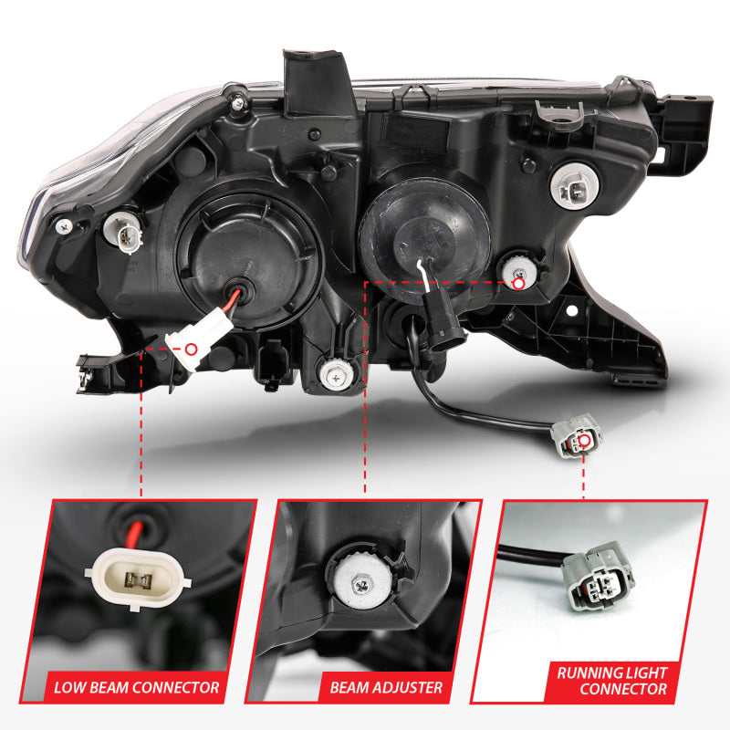 Anzo  16-17 Toyota Tacoma Projector Headlights w/ Plank Style Design