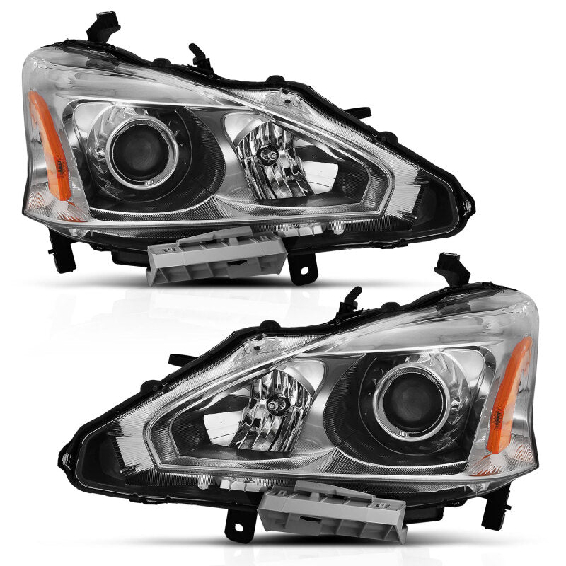 FR SPORT ANZO 2013-2015 Nissan Altima Projector Headlight Chrome Amber 121550 - View 4