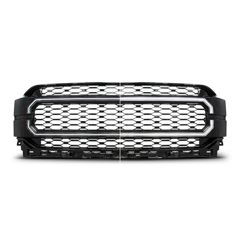 ANZO 21-23 Ford F150 Black Housing Full LED Light Tube Front Grille 901029