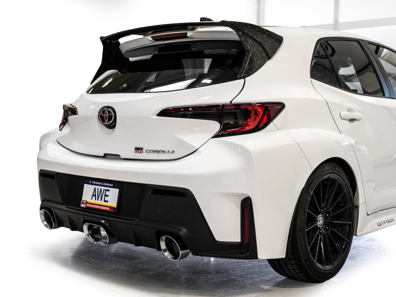 AWE Tuning AWE 23-24 Toyota GR Corolla Touring Edition Catback Exhaust - Chrome Silver Tips 3015-52472