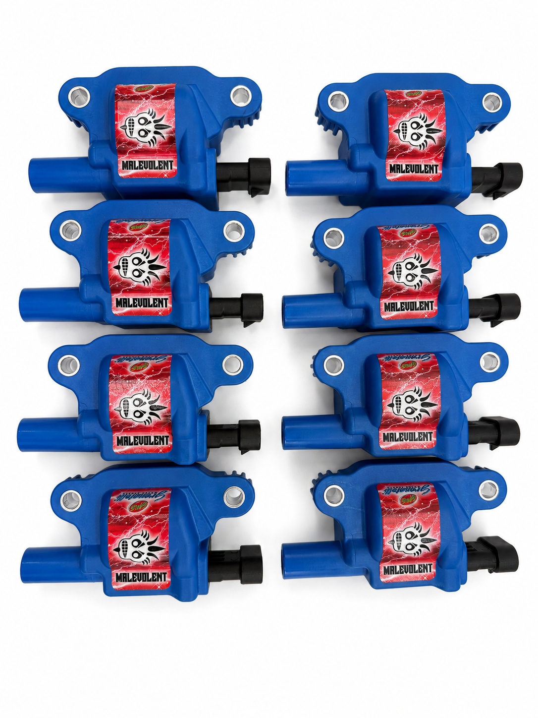 2005–2017 GM LS2/LS3/LS7/LS9/LSA Granatelli 85kV Malevolent Blue Coil Packs – 28-0513-CPBM