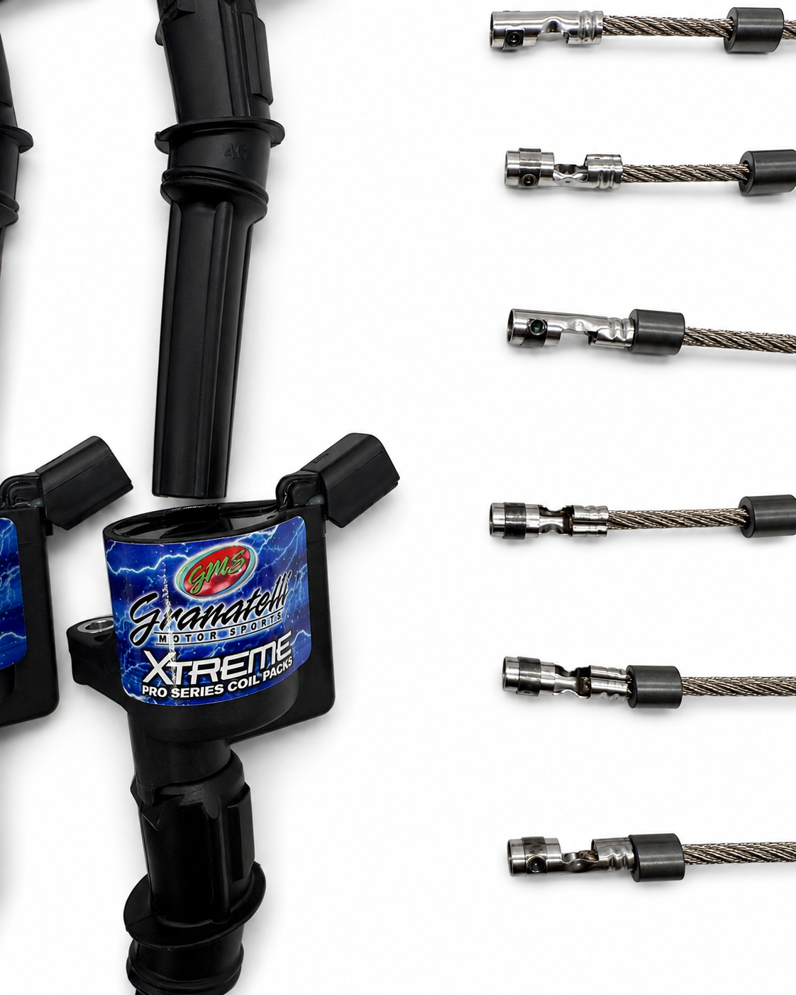 1997–2014 Ford 4.6L/5.4L 2V Granatelli 65kV Pro Series Extreme Coil Packs & Connector Kit – 28-1697SC
