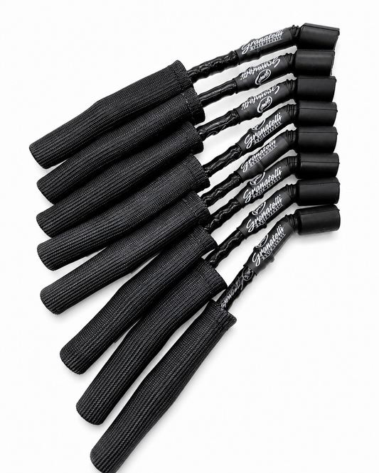 Granatelli GM LS & LT 0-Ohm 12" Black High-Temp Kevlar-Boot Coil-Near-Plug Spark Plug Wires – 28-1629HTBB