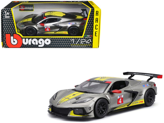 Rapid Vehicles 2020 Chevrolet Corvette C8.R #4 Silver Metallic with Yellow Stripes "Race" Series...