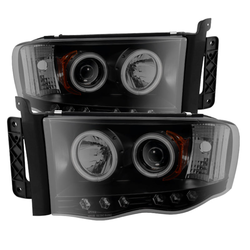 FR SPORT Spyder Dodge Ram 1500 02-05 03-05 Projector Headlights CCFL Halo LED Blk Smke...