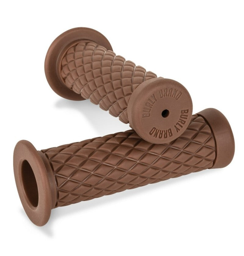 Burly Brand Rubber Diamondback Grips 7/8in - Brown B16-1002