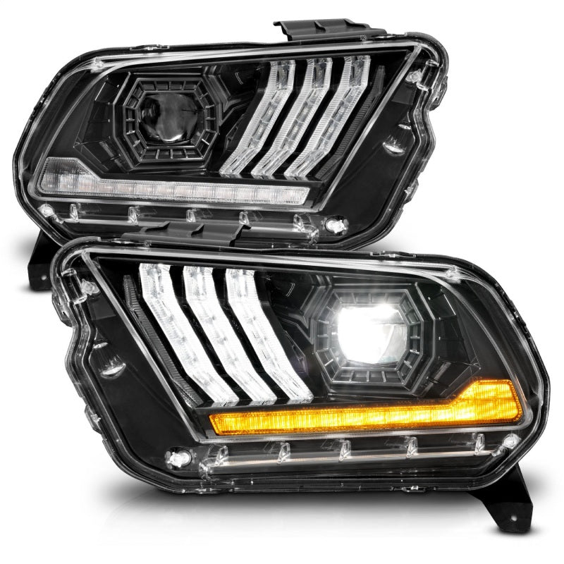 FR SPORT ANZO 13-14 Ford Mustang (w/ Factory HID/Xenon HL only) Projector Headlights w/Light Bar...