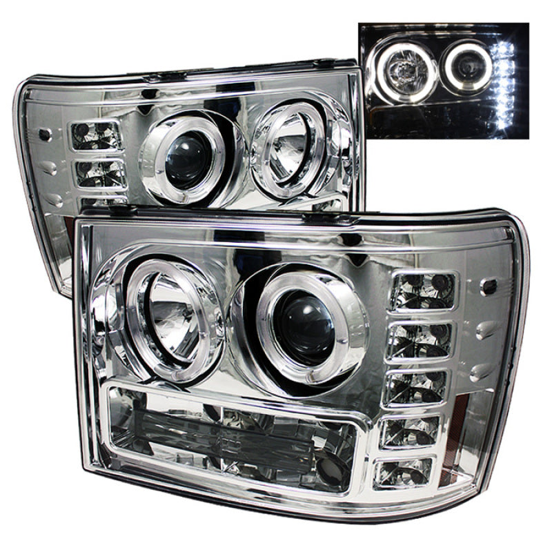 FR SPORT Spyder GMC Sierra 1500/2500/3500 07-13 Projector Headlights LED Halo- LED Chrome...
