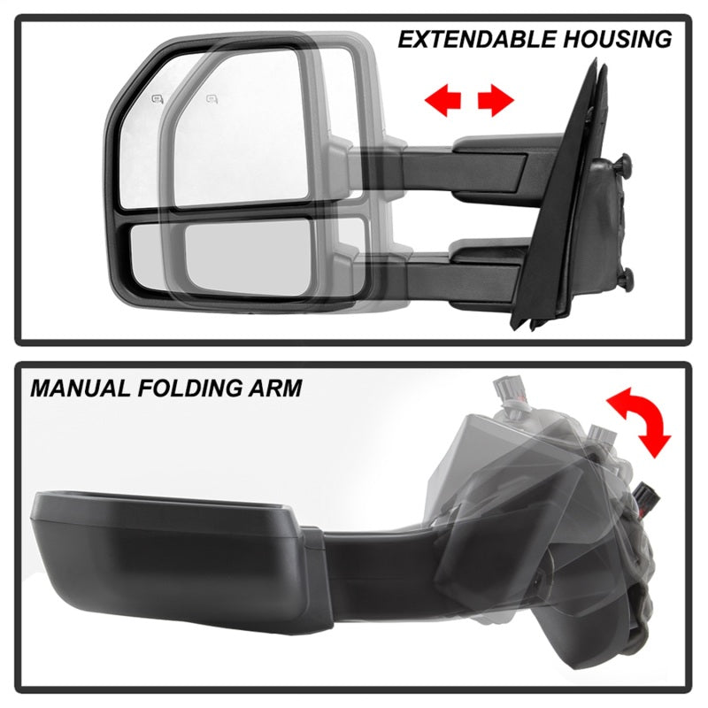 FR SPORT SPYDER xTune 15-17 Ford F-150 Heated Telescoping Mirrors (Pair) (MIR-FF15015-G4-PWH-SET)...