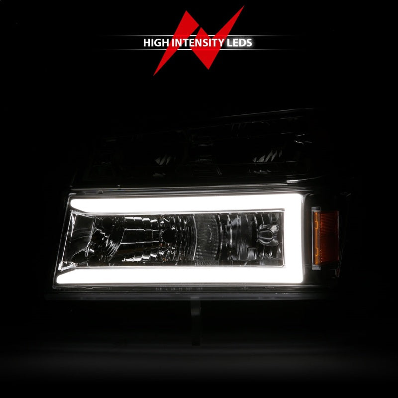FR SPORT ANZO 04-12 GM Colorado/Canyon/I-Series Crystal Headlights - w/ Light Bar Chrome Housing...