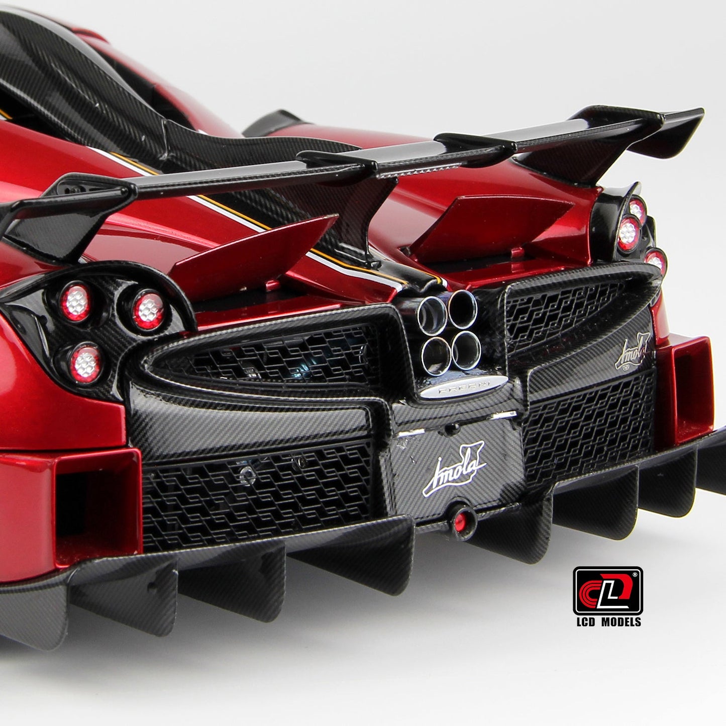 LCD 2020 Pagani Imola Red w/ Gold Wheels 1:18