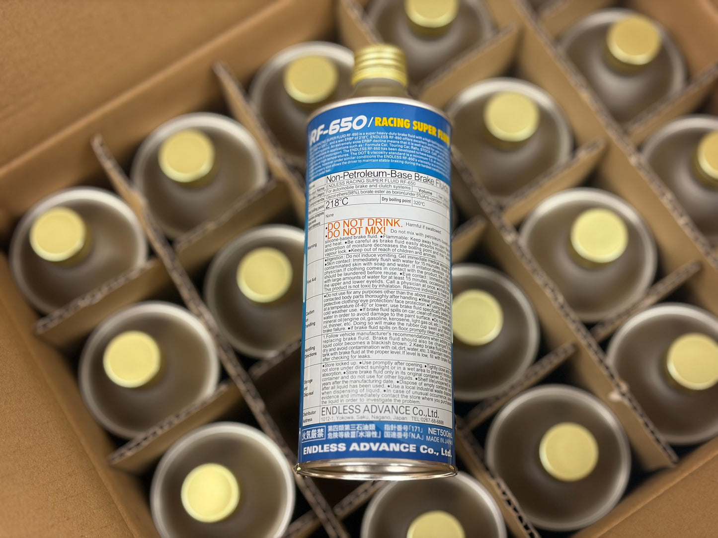 Endless RF‑650 Racing Brake Fluid 500 mL - 613°F Dry Boiling Point, Motorsport Grade RF650