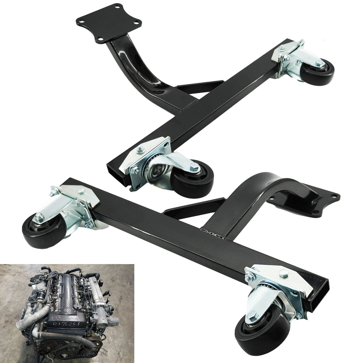 STRATEC SYSTEMS 2JZ 1JZ Engine Cradle Stand Rolling Cart for Toyota Lexus 1J 2J GE GTE