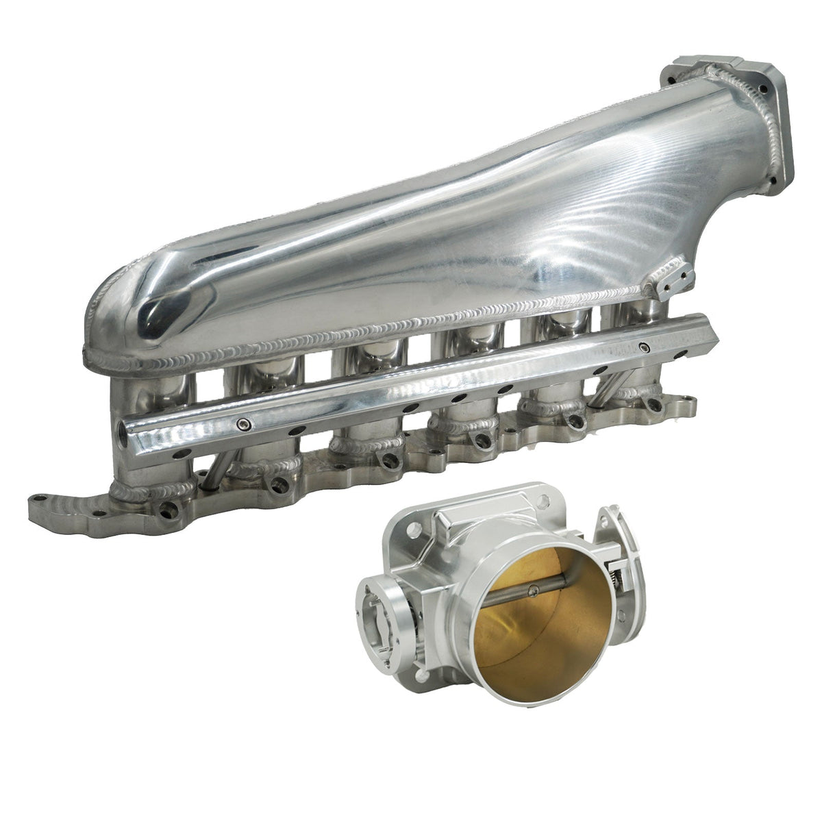 STRATEC SYSTEMS 2JZ GTE Billet Intake Manifold Fuel Rail Throttle Body 90mm TB Supra 2J Swap 2JZ...