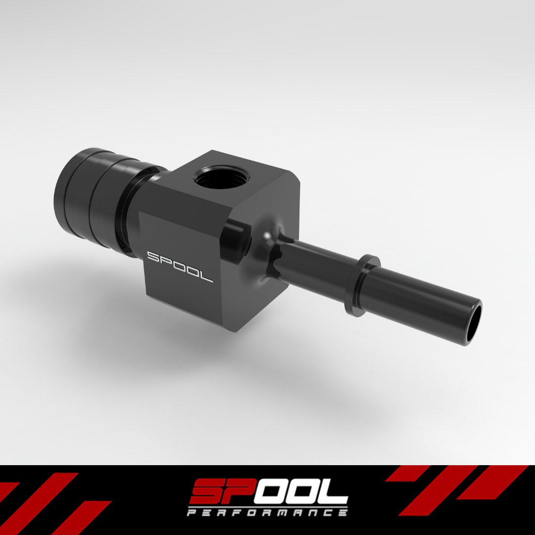 SPOOL 5/16 quick connect Male to Female Adapter with 1/8NPT port for fuel pressure sensor