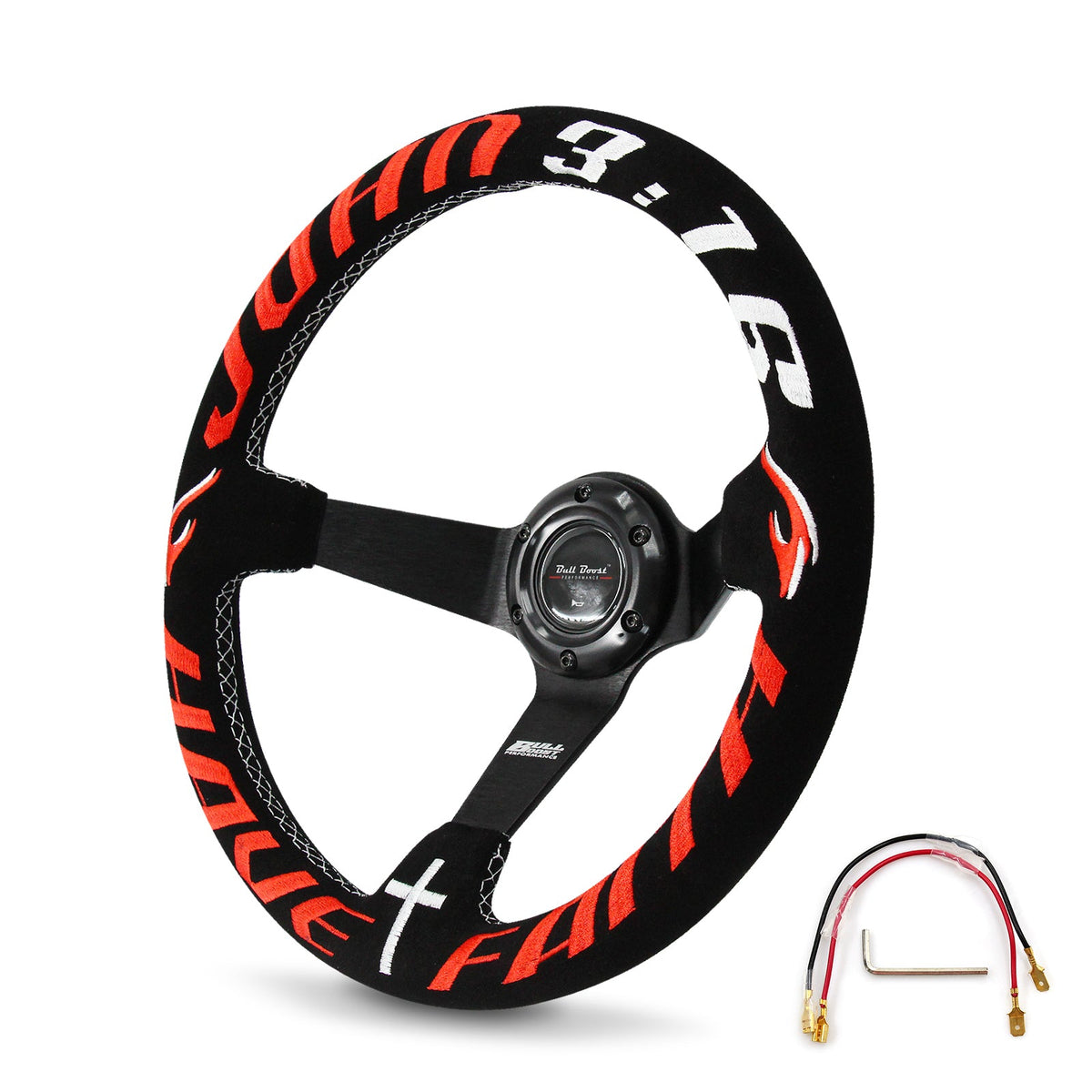 Bull Boost Performance Have Faith 350mm Steering Wheel + Short Hub Adapter Kit For Acura Honda...