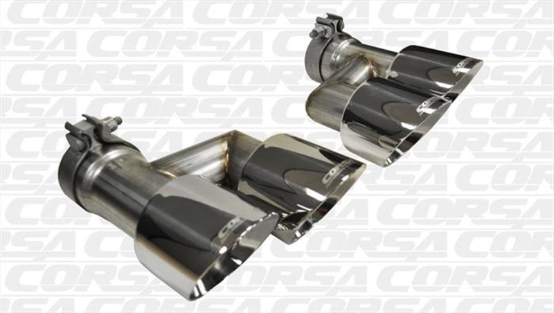 Corsa Performance 15-16 Ford Mustang GT 5.0 Polish Quad Tips Kit