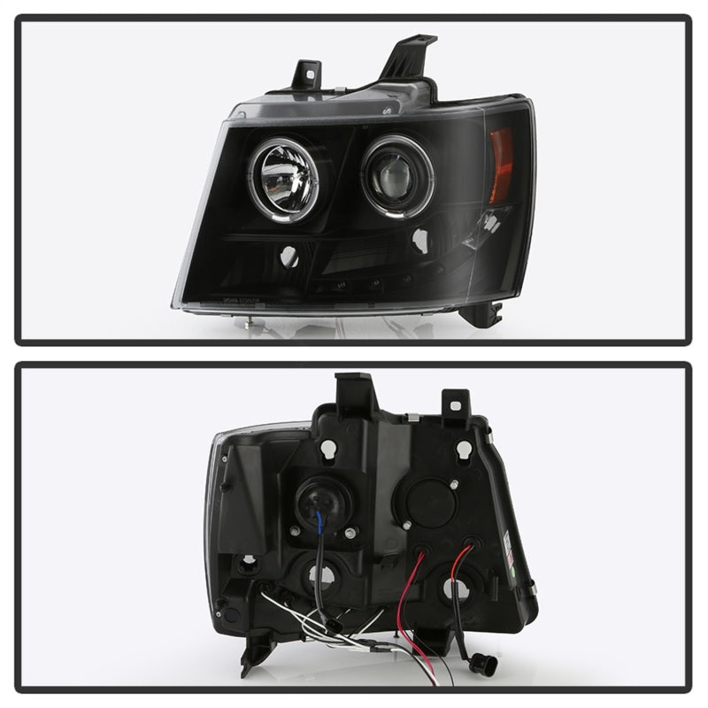 FR SPORT Spyder Chevy Suburban 1500 07-14 Projector Headlights LED Halo LED All Black...