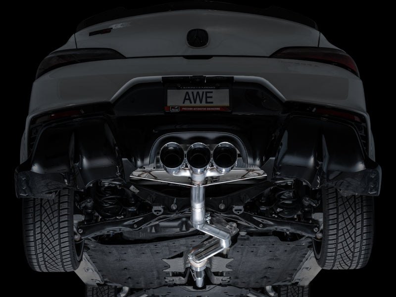 AWE Tuning 2024 Acura Integra Type S DE5 FWD Track Edition Exhaust w/ Triple Chrome Silver Tips 3020-52335