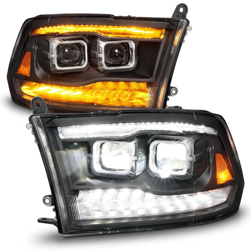 FR SPORT ANZO 09-18 Dodge Ram 1500/2500/3500 Full LED Proj Headlights w/Switchback Light Bar -...