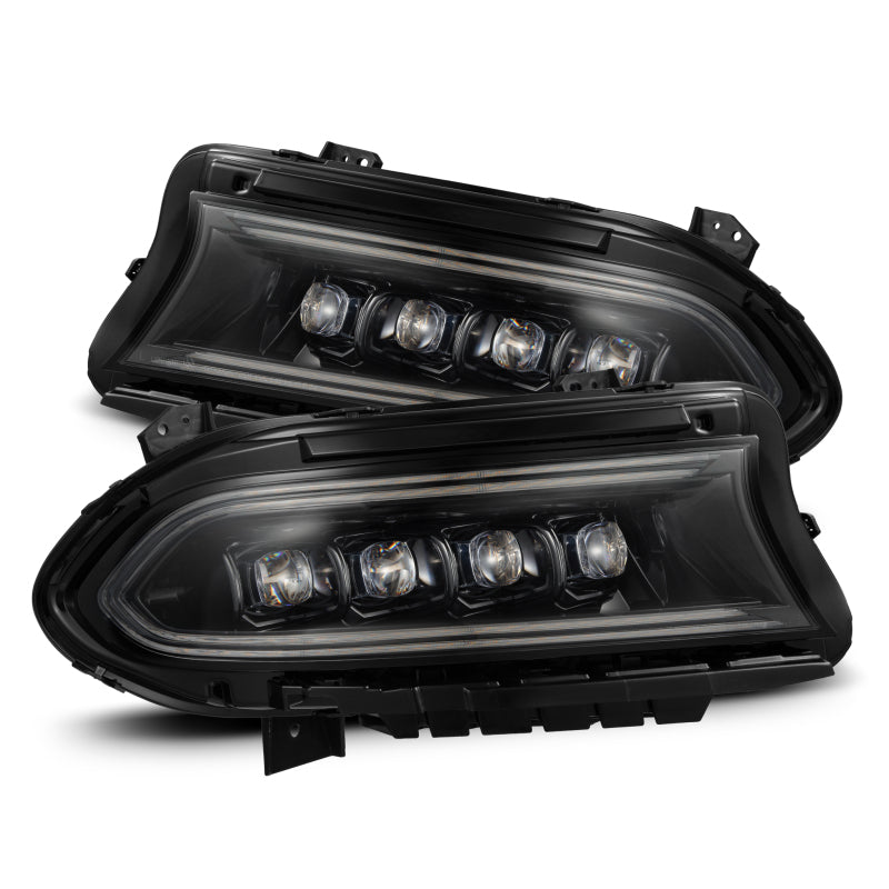 AlphaRex 15-23 Dodge Charger NOVA LED Proj Headlights Alpha-Blk w/Actv Light & Seq.Sig / SB DRL 880500 *Discontinued