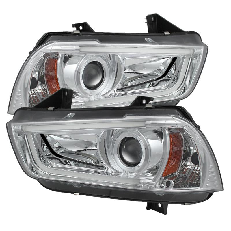 FR SPORT Spyder Dodge Charger 11-14 Projector Headlights Halogen - Light Tube DRL Chrm...