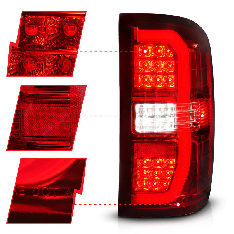 FR SPORT ANZO 14-18 GMC Sierra 1500 LED Taillights Red/Clear 311466 - View 9