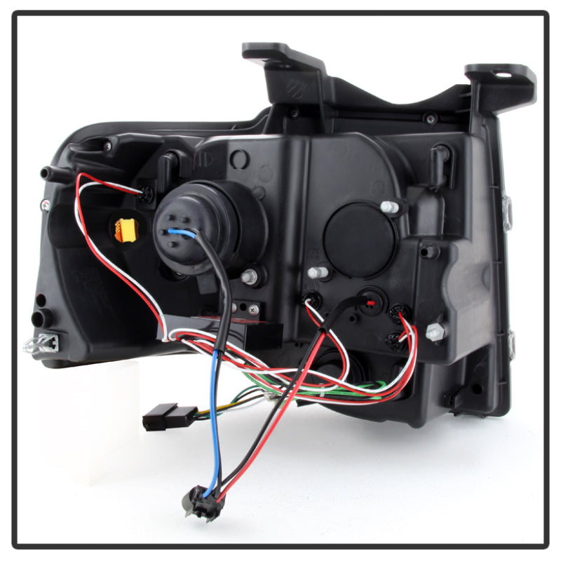 FR SPORT Spyder Ford Expedition 07-13 Projector Headlights Light Tube DRL Blk...