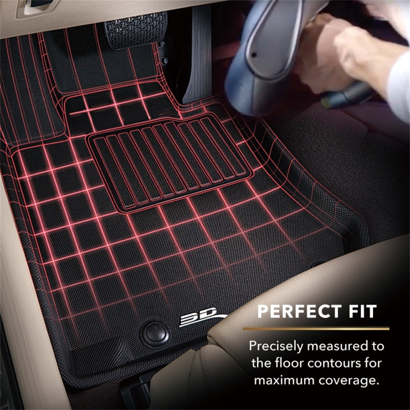 3D MAXpider 2017-2020 Jaguar/Land Rover F-Pace/Range Rover Velar Kagu 2nd Row Floormats - Black L1JG01221509