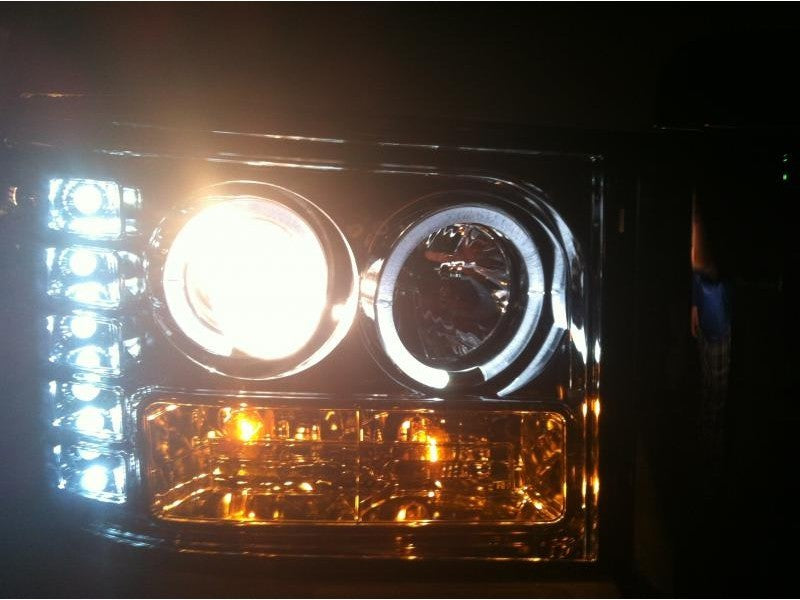 FR SPORT Spyder GMC Sierra 1500/2500/3500 07-13 Projector Headlights LED Halo- LED Chrome...