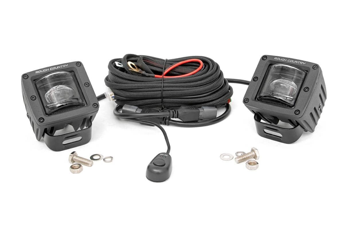 797 Performance, LLC Rough Country 2 Inch Black Series LED Light Pods SAE FOG