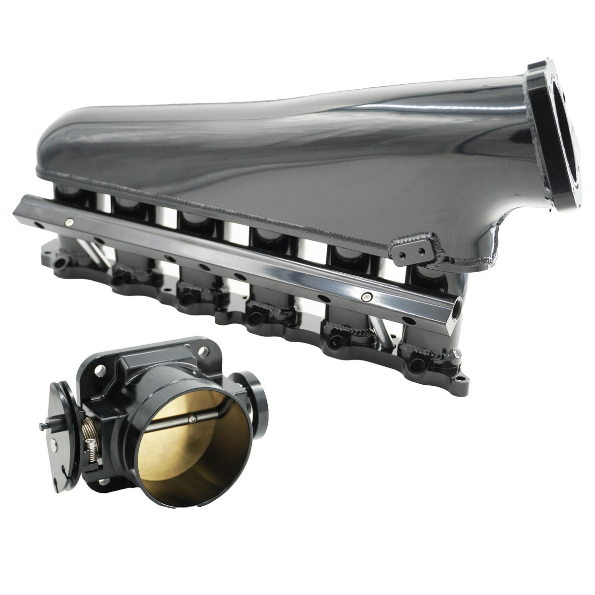 Bull Boost Performance 2JZ GE Billet Intake Manifold Fuel Rail Throttle Body 90mm TB Supra 2J...