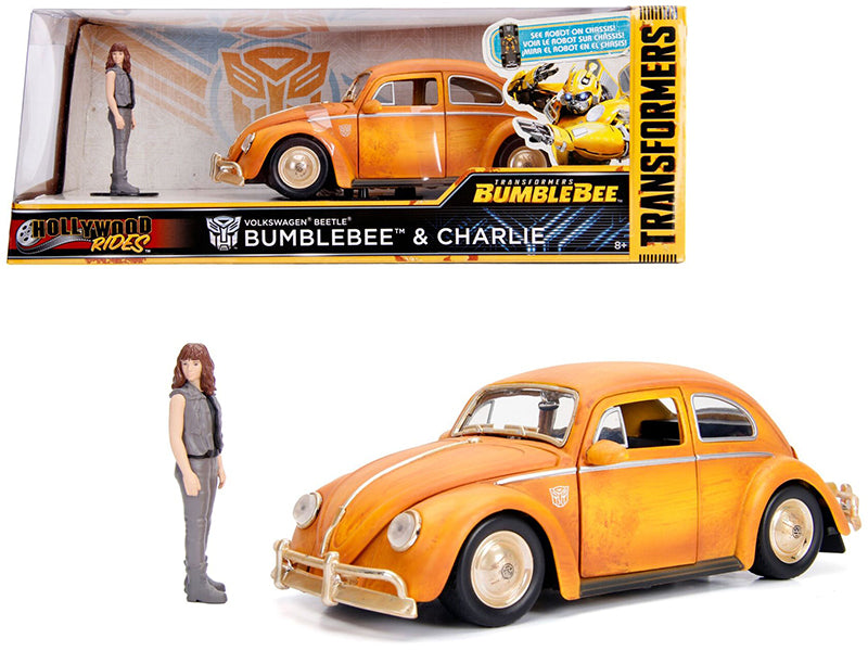 Rapid Vehicles Volkswagen Beetle Weathered Yellow with Robot on Chassis and Charlie Diecast...