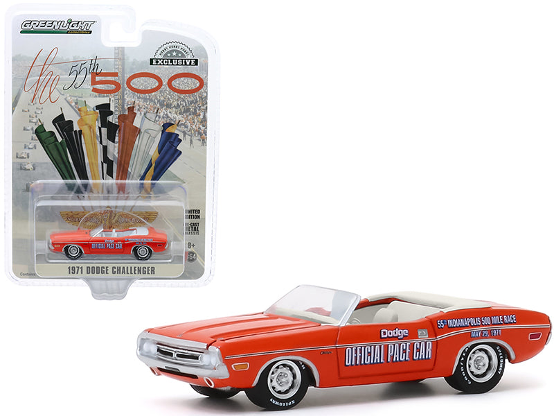 Rapid Vehicles 1971 Dodge Challenger Convertible Official Pace Car Orange "55th Indianapolis 500...
