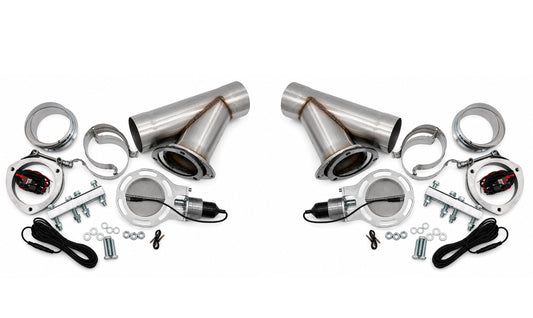 Granatelli Motor Sports Dual Electronic Exhaust Cutout Kit 302540K - Stainless Steel Slip-Fit- 4.00"