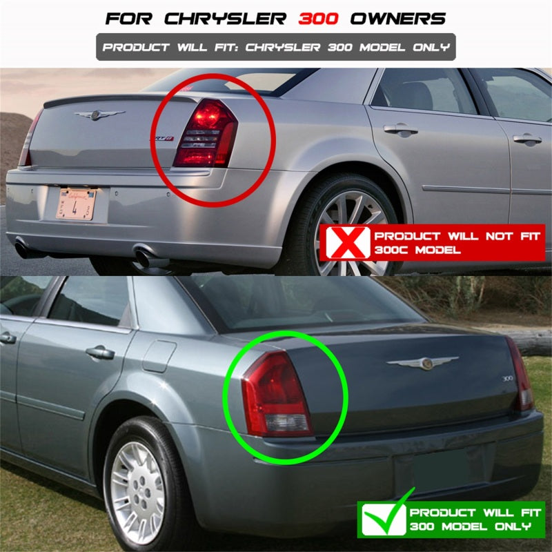 Spyder Chrysler 300 05-07 LED Tail Lights Black ALT-YD-CHR305-LED-BK 5001627
