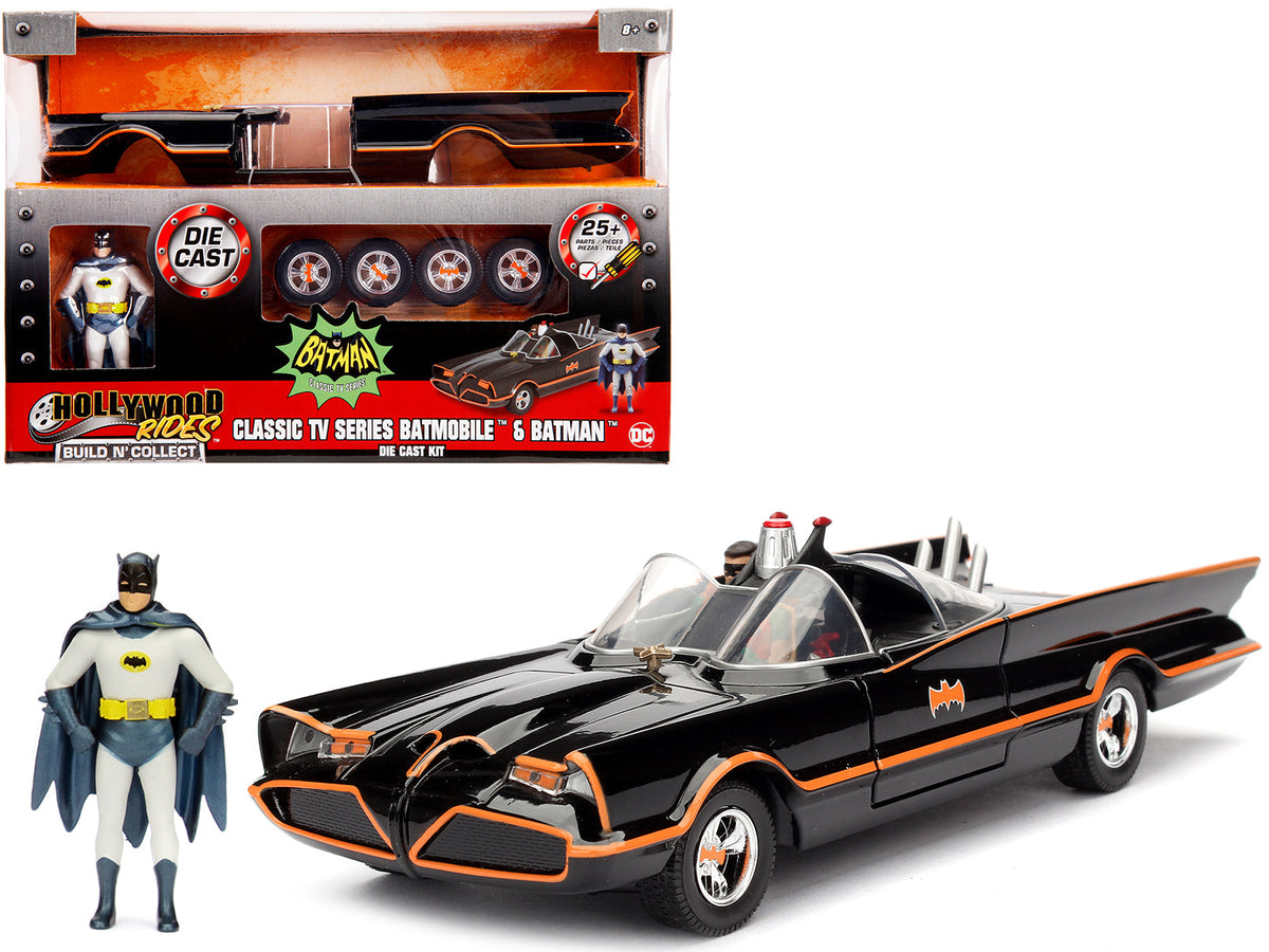 Rapid Vehicles Model Kit Classic Batmobile Black with Batman Diecast Figure "Batman" (1966-1968)...