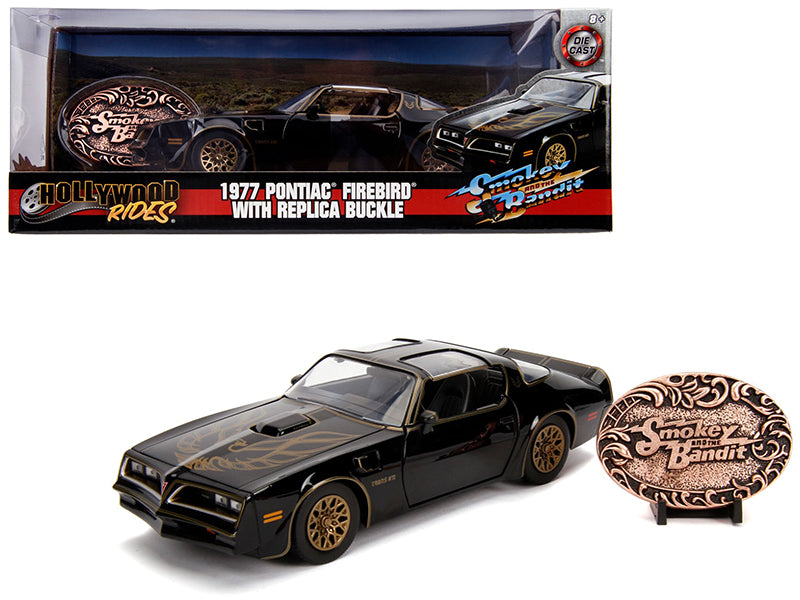 Rapid Vehicles 1977 Pontiac Firebird Trans Am Black with Replica Buckle "Smokey and the Bandit"...