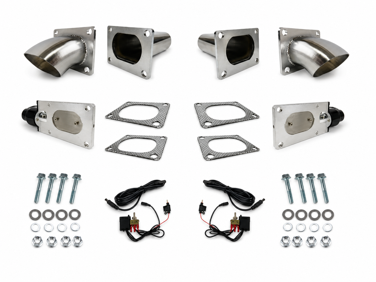 Granatelli Dual 3" Oval Electric Exhaust Cutout Kit, Stainless Steel Weld-In – 313530D