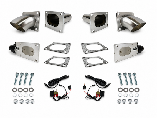 Granatelli Motor Sports Electronic Exhaust Oval Cutout Kit 313530D - Stainless Steel Weld-In