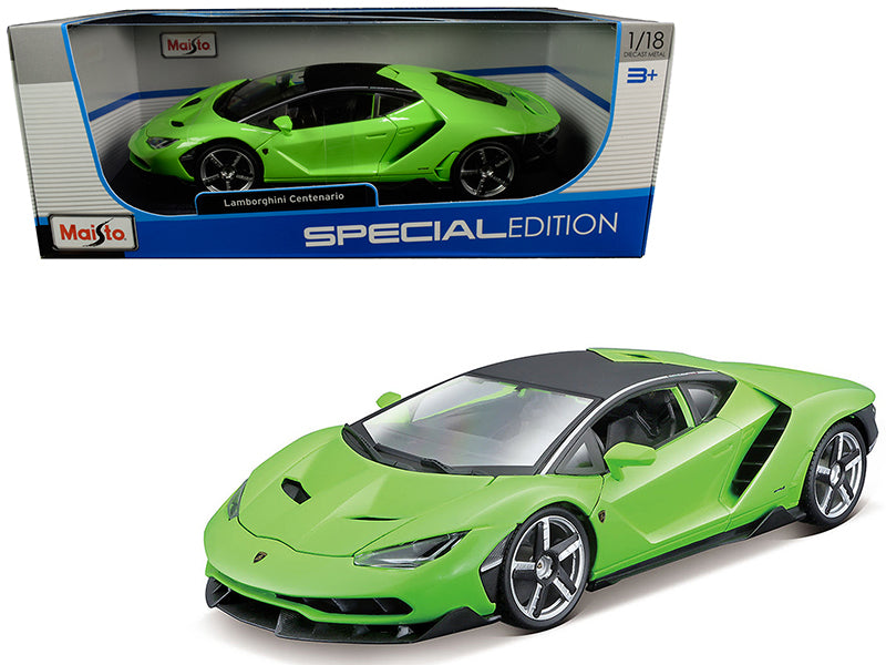 Rapid Vehicles Lamborghini Centenario Lime Green with Matt Black Top 1/18 Diecast Model Car by...