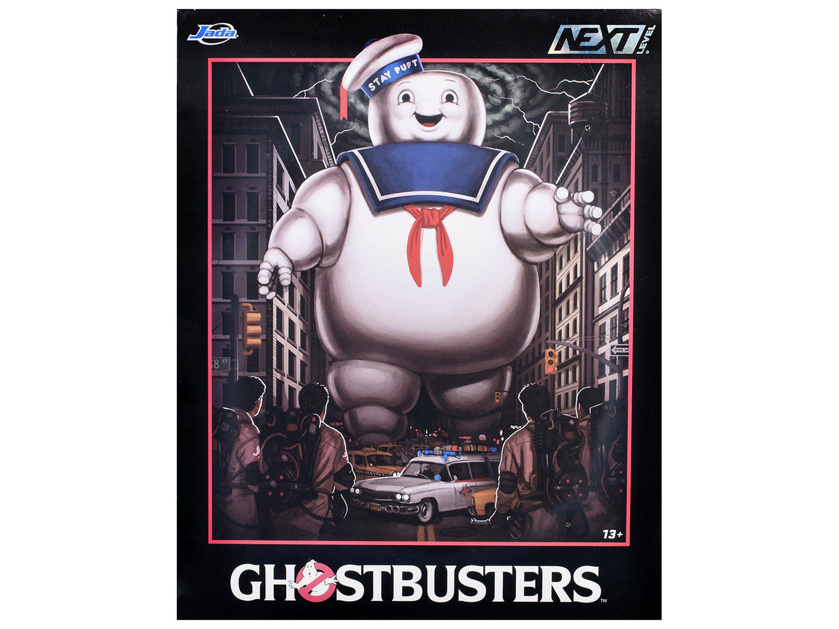 Rapid Vehicles "Ghostbusters" 6" Stay Puft Marshmallow Man Figure with Nano Ecto-1 Car Diorama...