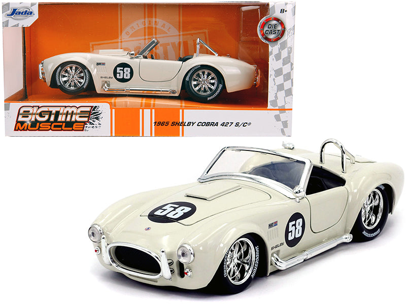 Rapid Vehicles 1965 Shelby Cobra 427 S/C #58 Cream "Bigtime Muscle" 1/24 Diecast Model Car by...