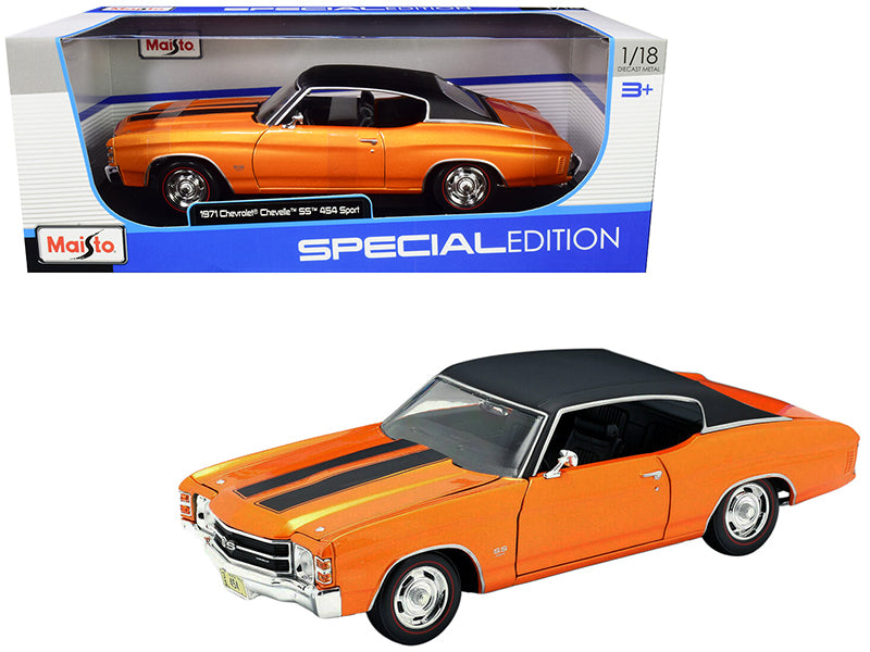 Rapid Vehicles 1971 Chevrolet Chevelle SS 454 Sport Orange Metallic with Black Top and Black...