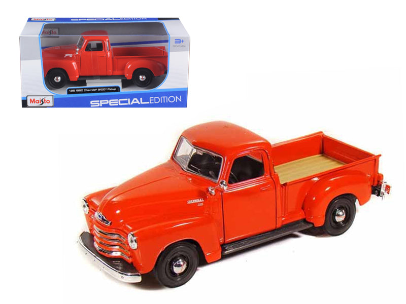 Rapid Vehicles 1950 Chevrolet 3100 Pickup Truck Omaha Orange 1/25 Diecast  Model Car by Maisto ...