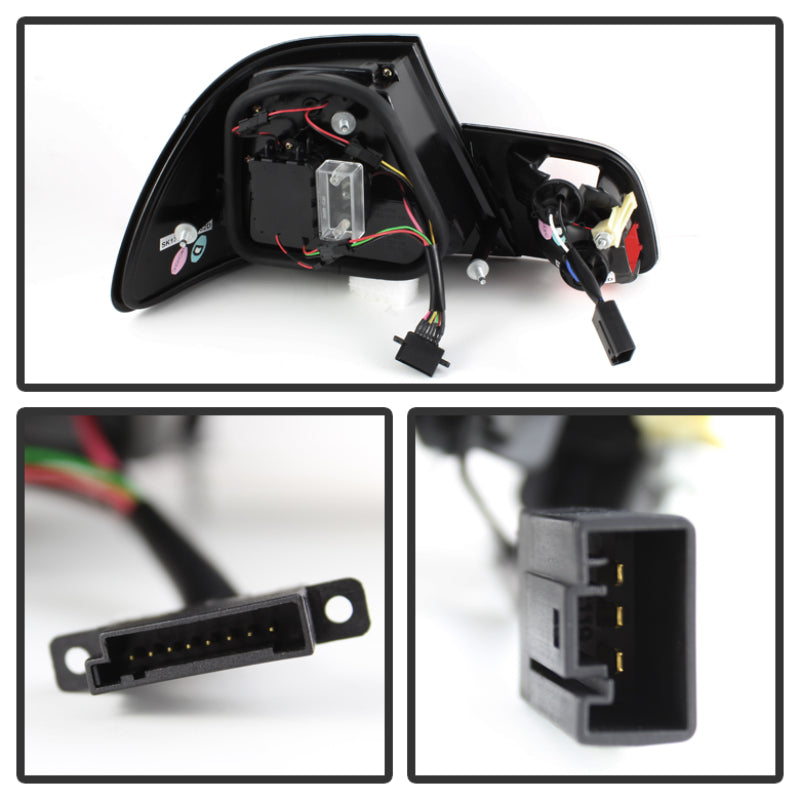 FR SPORT Spyder BMW E46 3-Series 04-06 2Dr Light Bar Style LED Tail Lights Black...