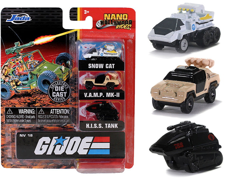 Rapid Vehicles "G.I. Joe" 3 piece Set "Nano Hollywood Rides" Diecast Models by Jada  free...