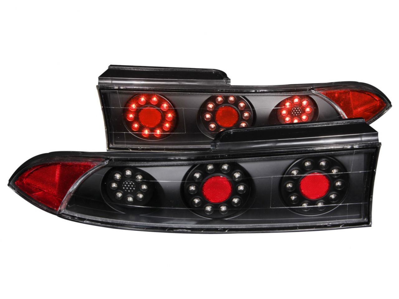 Anzo 1995-1999 Mitsubishi Eclipse LED Tail lights Black 3pc