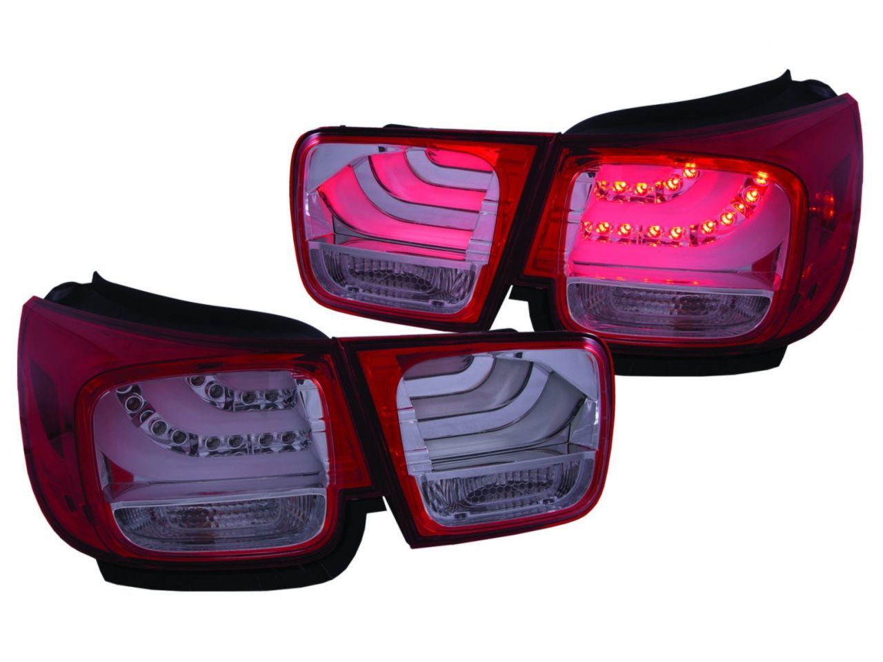 Anzo 2013-2015 Chevrolet Malibu LED Taillights Red/Clear 4pc