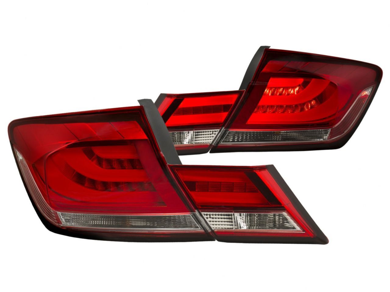 Anzo 2013-2015 Honda Civic LED Taillights Red/Clear